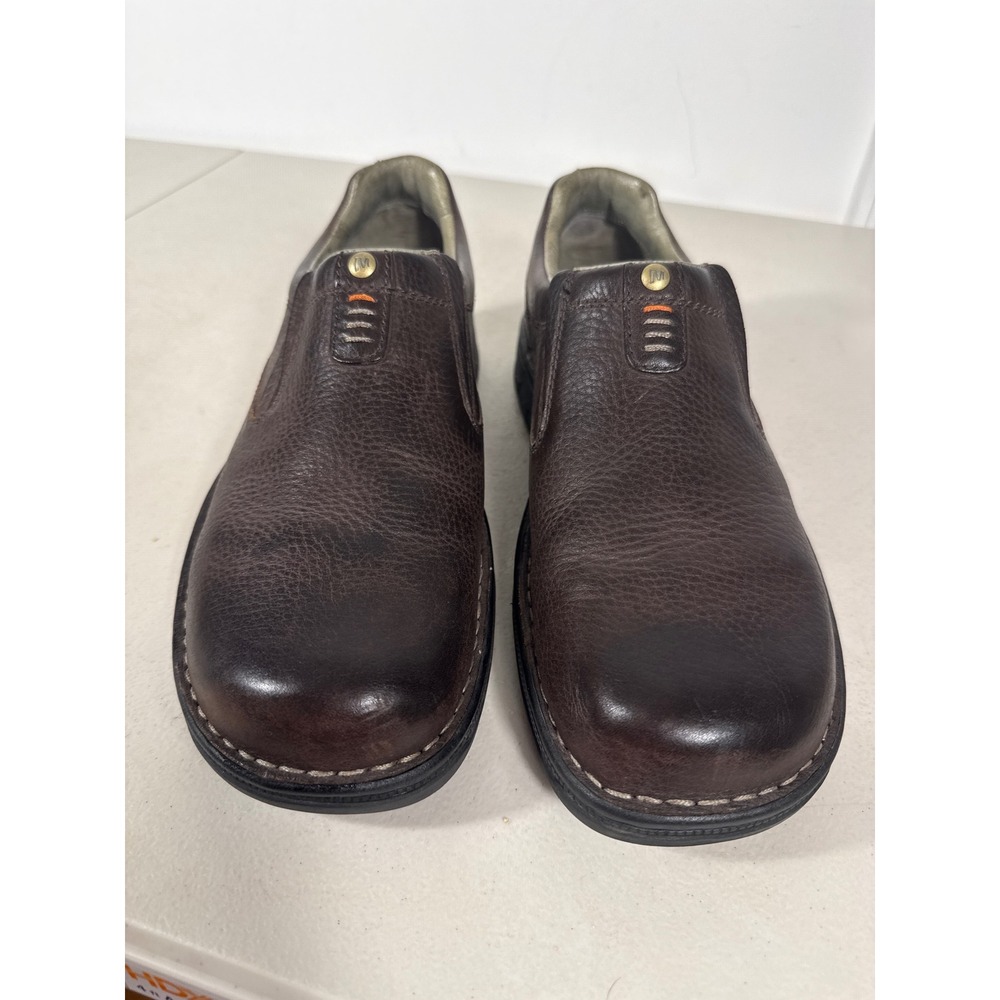 Merrell Mens Dark Brown Leather Slip On Loafers Casual Comfort Shoes 10